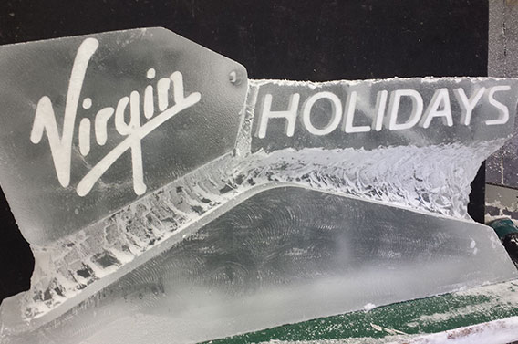 Virgin Holidays Logo Ice Sculpture